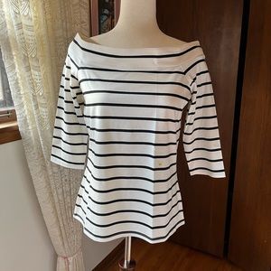 Loft Striped Off the Shoulder Top
